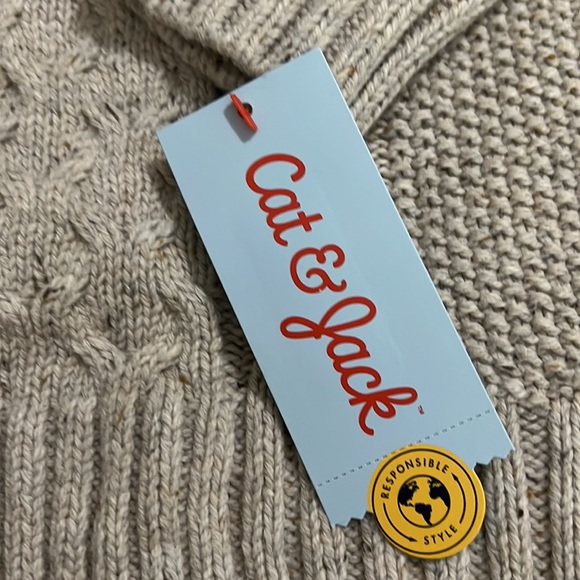 NWT Cat & Jack 3T Boys Oatmeal Heather Sweater. - Picture 4 of 10